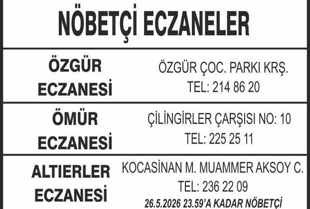 Nöbetçi Eczaneler