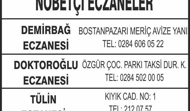 Nöbetçi Eczaneler