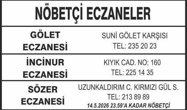 Nöbetçi Eczaneler