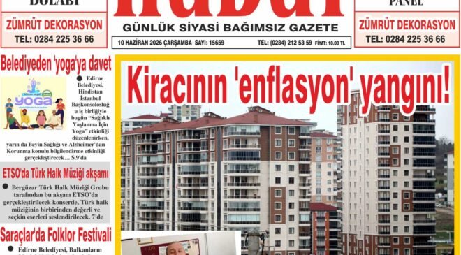 10 Haziran 2026 Çarşamba Hudut Gazetesi