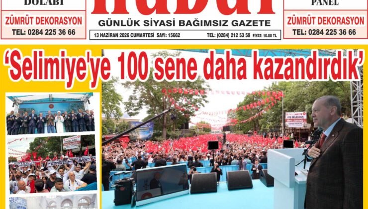 13 Haziran 2026 Cumartesi Hudut Gazetesi