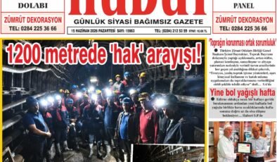 15 Haziran 2026 Pazartesi Hudut Gazetesi