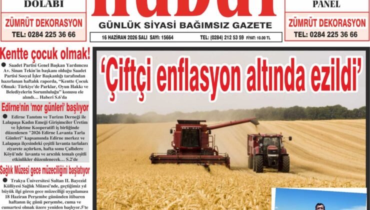 16 Haziran 2026 Salı Hudut Gazetesi