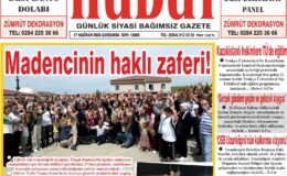 17 Haziran 2026 Çarşamba Hudut Gazetesi