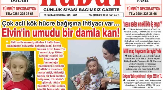 19 Haziran 2026 Cuma Hudut Gazetesi