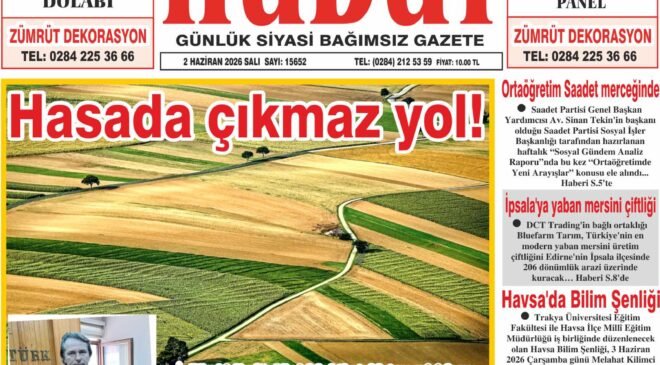2 Haziran 2026 Salı Hudut Gazetesi