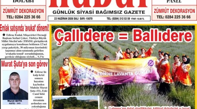 23 Haziran 2026 Salı Hudut Gazetesi