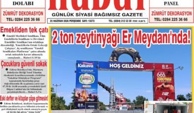 25 Haziran 2026 Perşembe Hudut Gazetesi