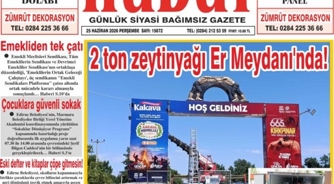 25 Haziran 2026 Perşembe Hudut Gazetesi