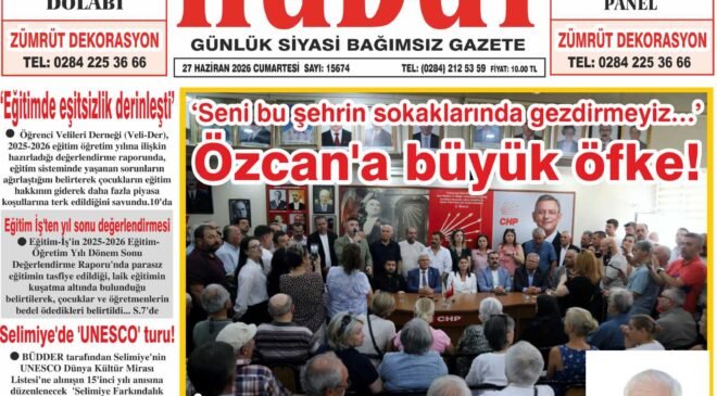 27 Haziran 2026 Cumartesi Hudut Gazetesi