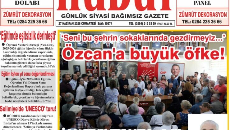 27 Haziran 2026 Cumartesi Hudut Gazetesi
