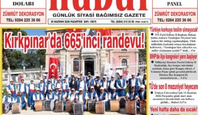 29 Haziran 2026 Pazartesi Hudut Gazetesi