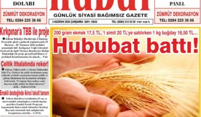 3 Haziran 2026 Çarşamba Hudut Gazetesi