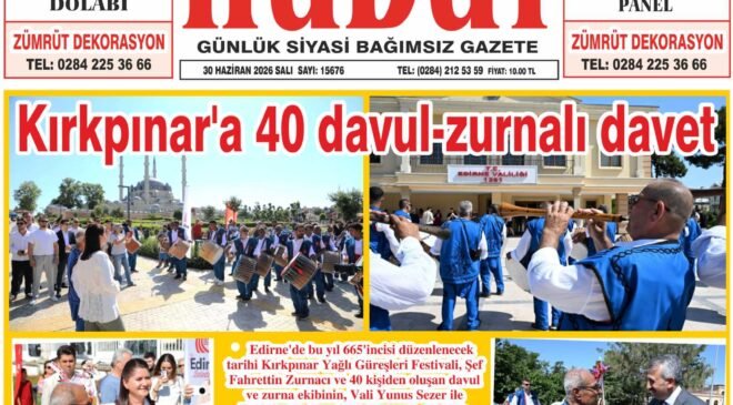 30 Haziran 2026 Salı Hudut Gazetesi