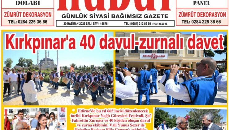 30 Haziran 2026 Salı Hudut Gazetesi
