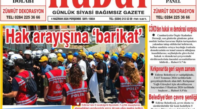 4 Haziran 2026 Perşembe Hudut Gazetesi