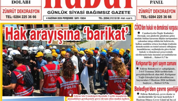 4 Haziran 2026 Perşembe Hudut Gazetesi