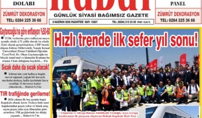 8 Haziran 2026 Pazartesi Hudut Gazetesi