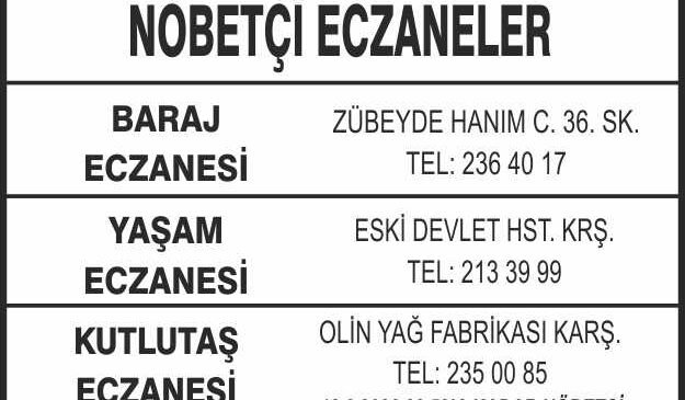 Nöbetçi Eczaneler