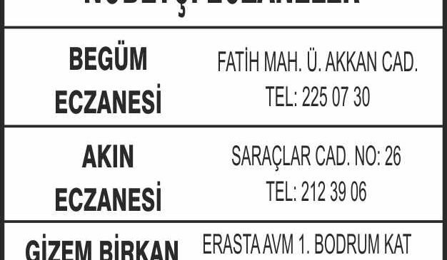 Nöbetçi Eczaneler