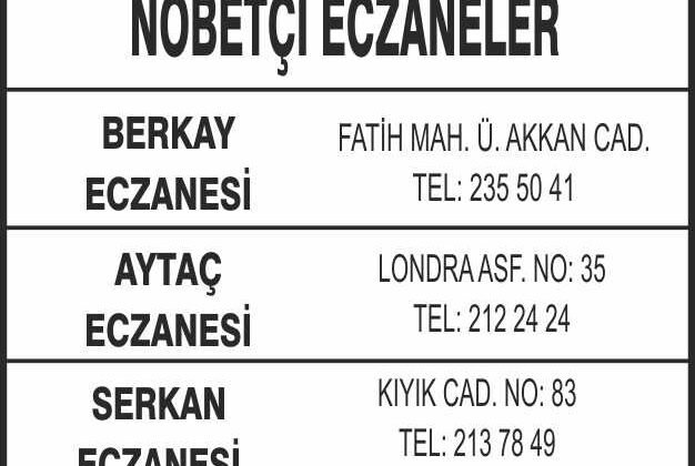 Nöbetçi Eczaneler