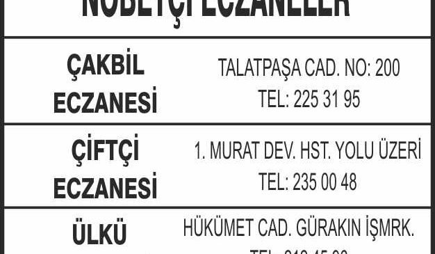 Nöbetçi Eczaneler