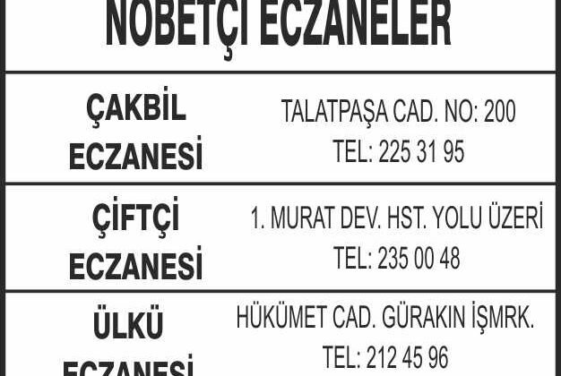 Nöbetçi Eczaneler
