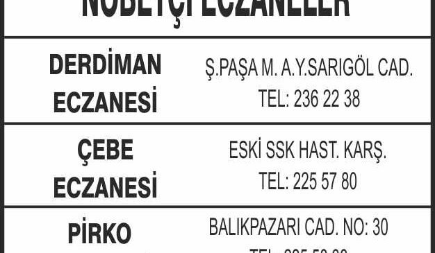 Nöbetçi Eczaneler