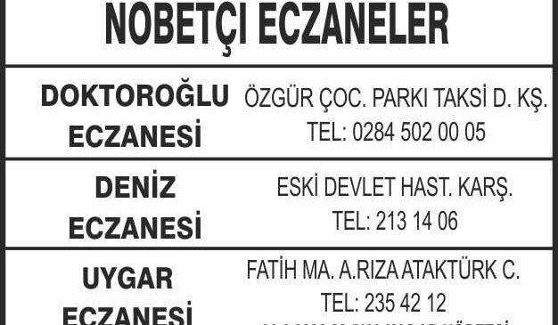 Nöbetçi Eczaneler