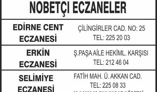 Nöbetçi Eczaneler