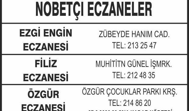 Nöbetçi Eczaneler