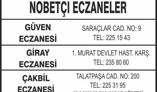 Nöbetçi Eczaneler