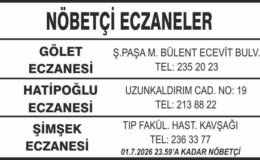 Nöbetçi Eczaneler