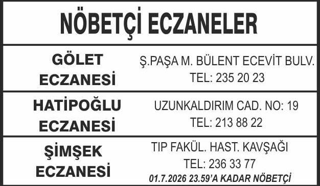 Nöbetçi Eczaneler