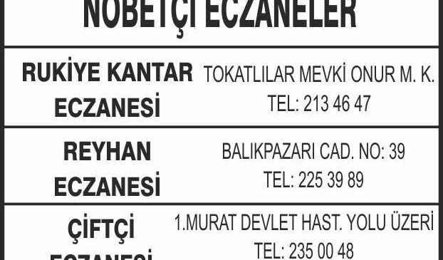 Nöbetçi Eczaneler