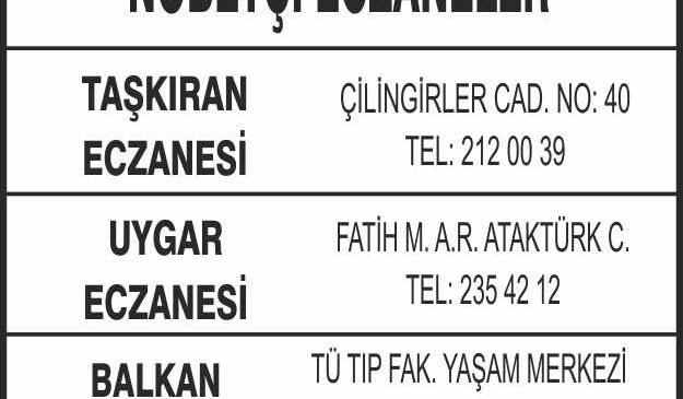 Nöbetçi Eczaneler