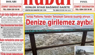 1 Ağustos 2026 Cumartesi Hudut Gazetesi