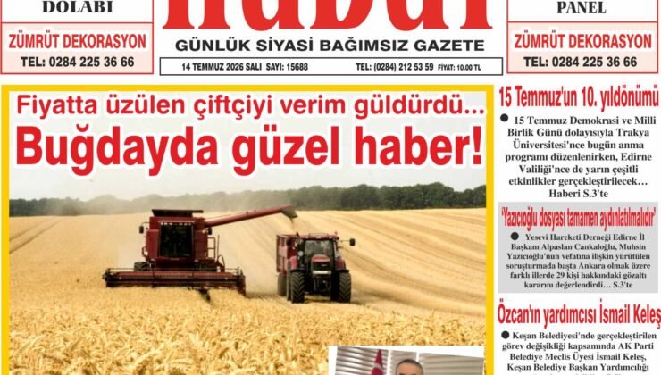 14 Temmuz 2026 Salı Hudut Gazetesi