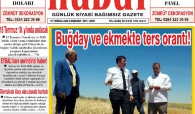 15 Temmuz 2026 Çarşamba Hudut Gazetesi