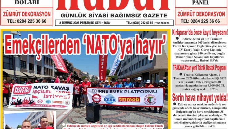 2 Temmuz 2026 Perşembe Hudut Gazetesi