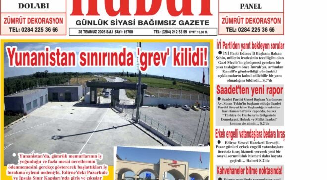 28 Temmuz 2026 Salı Hudut Gazetesi