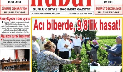 29 Temmuz 2026 Çarşamba Hudut Gazetesi