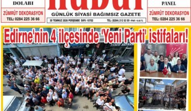 30 Temmuz 2026 Perşembe Hudut Gazetesi