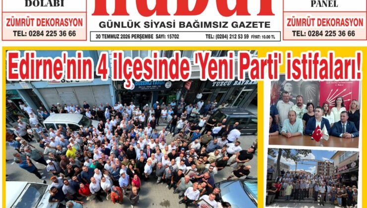 30 Temmuz 2026 Perşembe Hudut Gazetesi