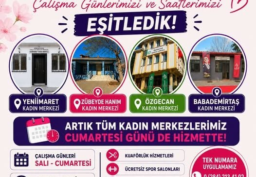 Kadın merkezlerine zaman ayarı