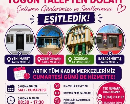 Kadın merkezlerine zaman ayarı