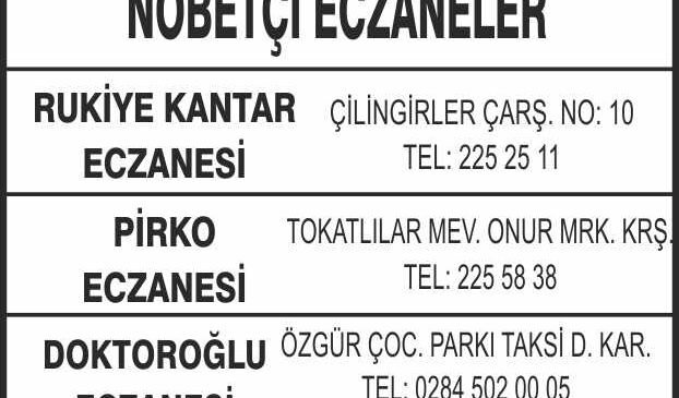 Nöbetçi Eczaneler