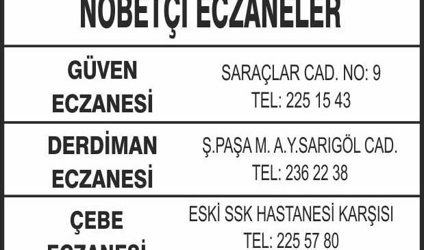Nöbetçi Eczaneler