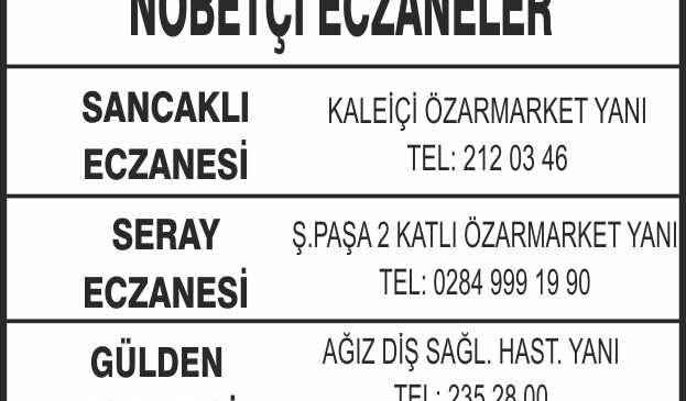 Nöbetçi Eczaneler