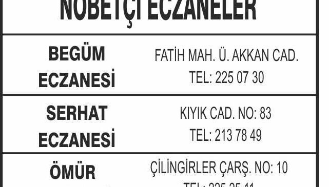 Nöbetçi Eczaneler